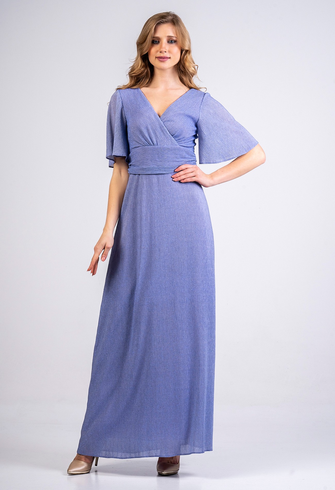 Φόρεμα maxi, lurex με μανίκι Φόρεμα maxi, lurex με μανίκι